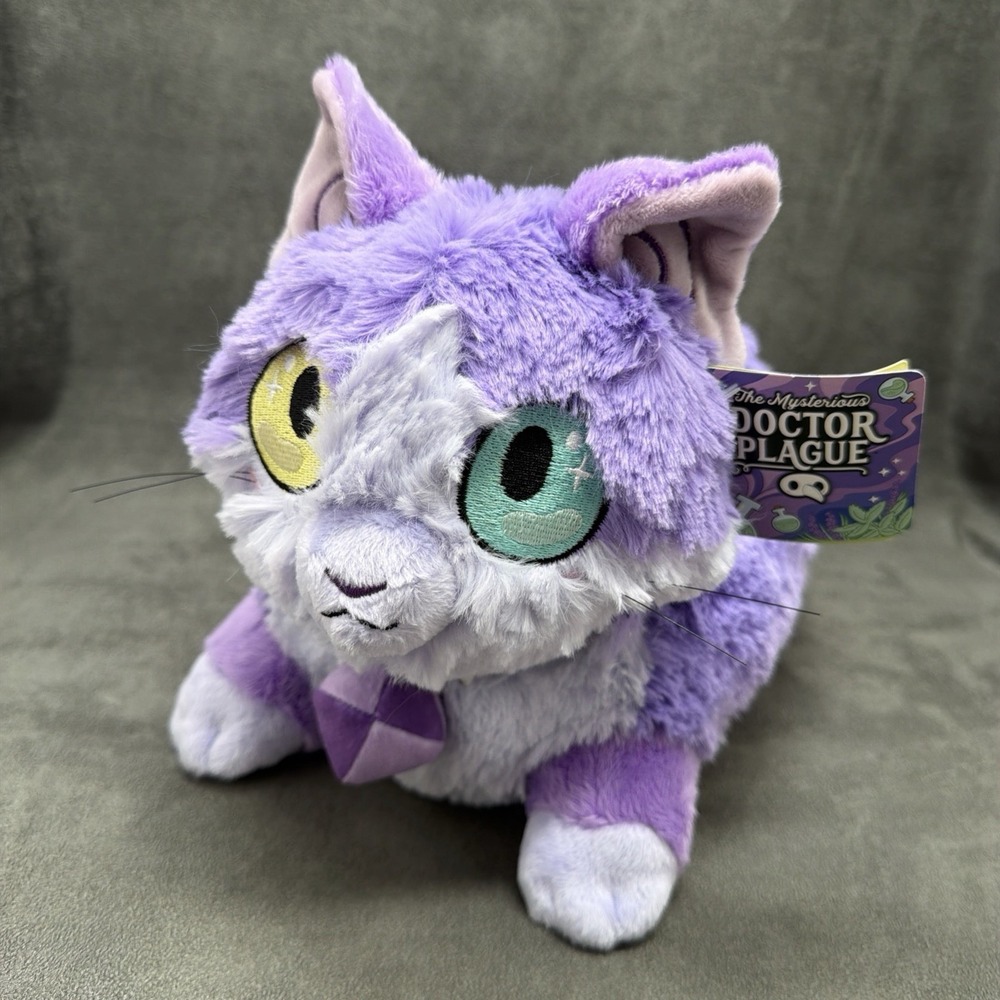 Mysterious Doctor Plague Squishable Phlox the Cat Plush Purple Studded Collar